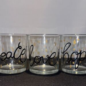 Gold and Black Glass Candle Holders Set